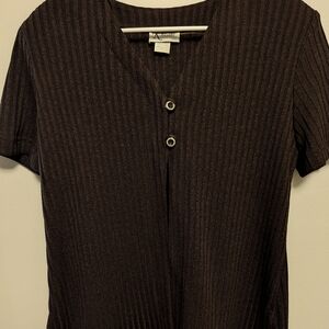 Vintage K Studio Ribbed Button-Front Top – Size L